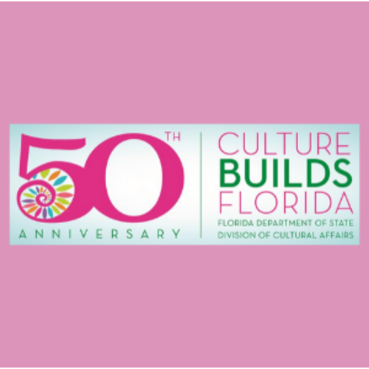 Florida Division of Cultural Affairs Logo and tagline Culture Builds Florida Celebrating 50 years