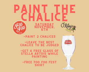 Paint the Stella Artois chalice at O'Riley's Irish Pub